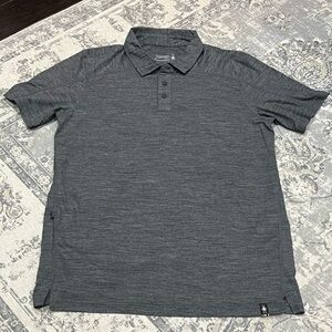 Smartwool Charcoal Polo Shirt - merino wool